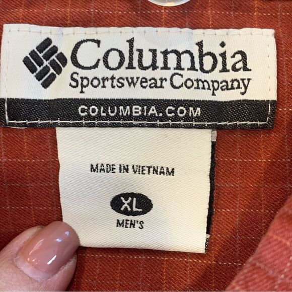 Columbia Long Sleeve Button Down Shirt Orange Red Size XL - Picture 7 of 8